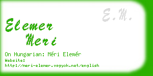 elemer meri business card